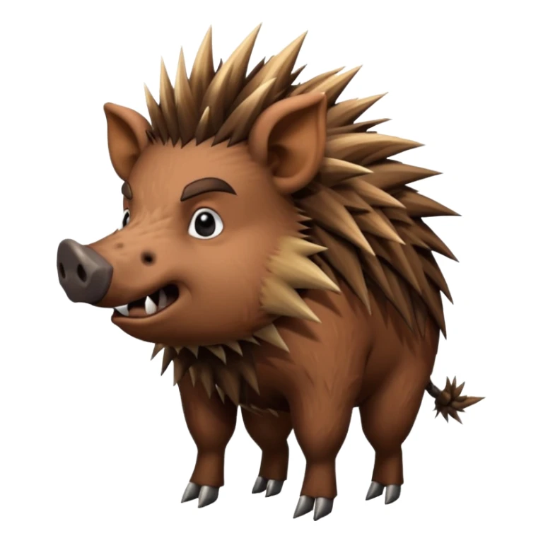 wild boar, punk hair, full body sticker