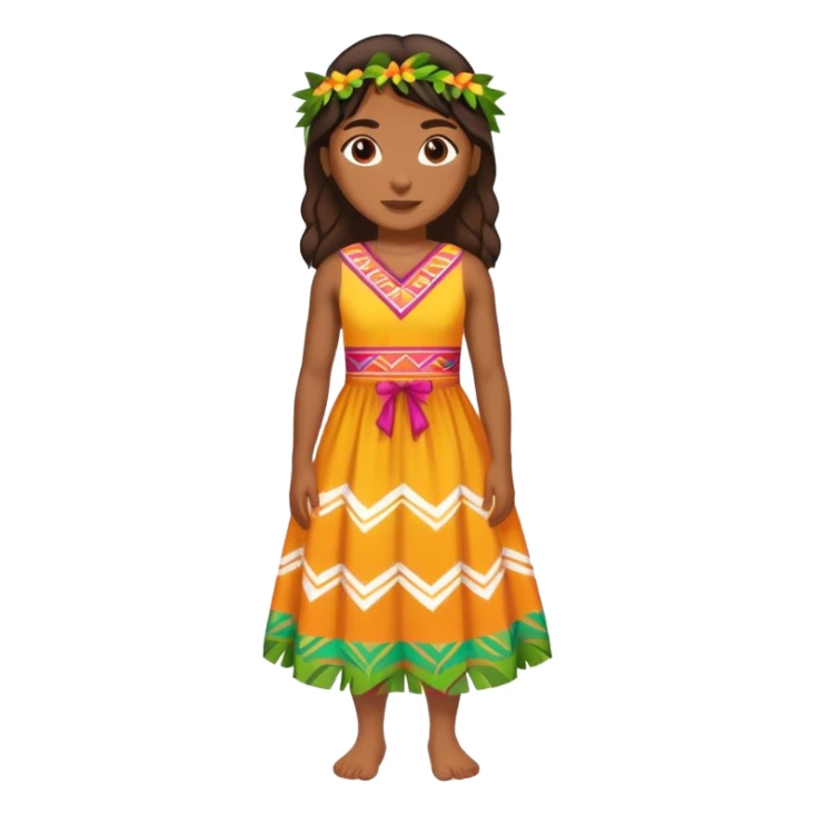 Pacific Islander with bright island dress sticker