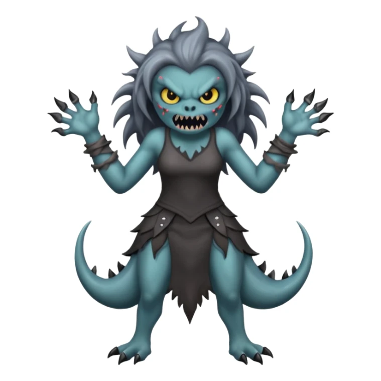 dark angry siren monster, full body sticker
