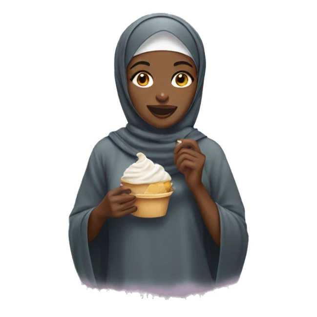 Black girl with hijab and eating glace sticker