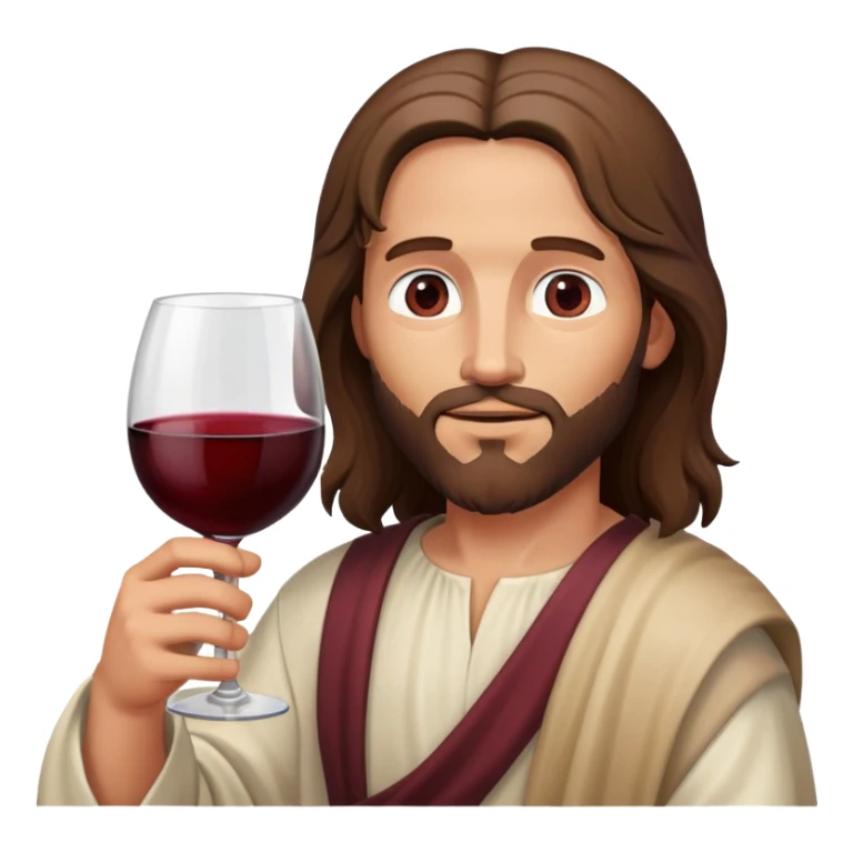 Jesus drinking a huge glass of wine sticker