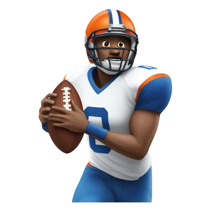 White tight end wearing blue & orange #89 catching a football sticker