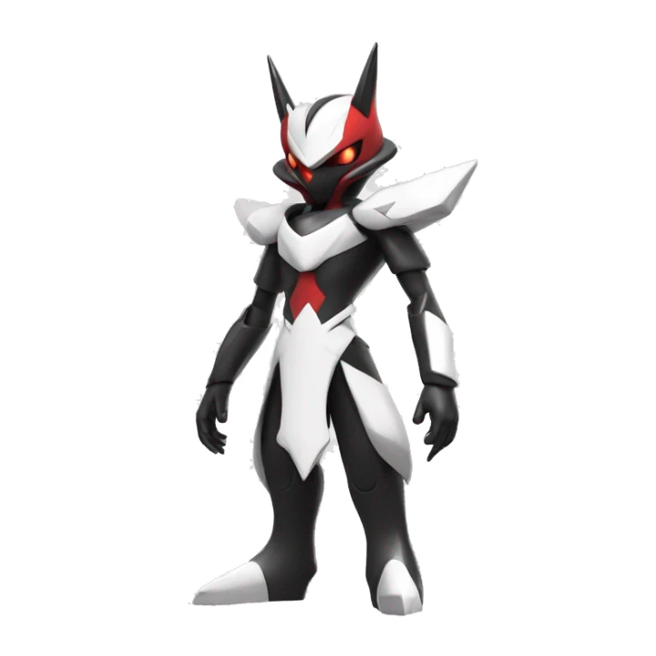  Cool Edgy Futuristic Black White Red Zangoose-Digimon-Medabot full body sticker