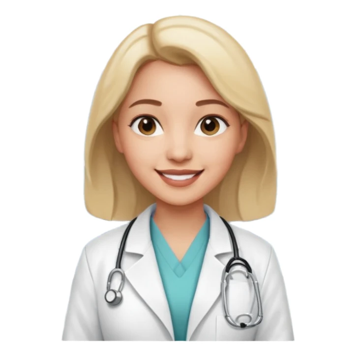 woman medic being accepted on a hospital sticker