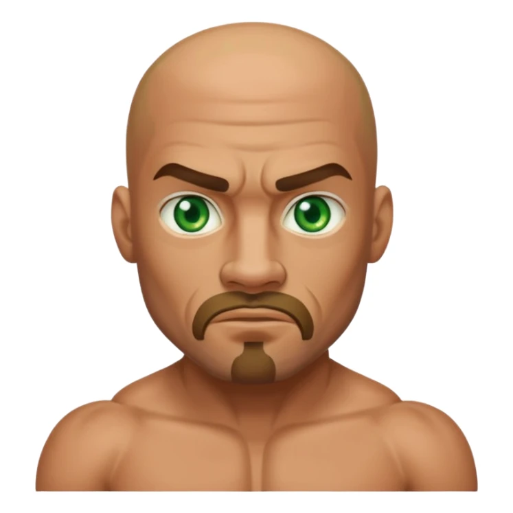 Green eyes caucasian boxer bald goatee sticker