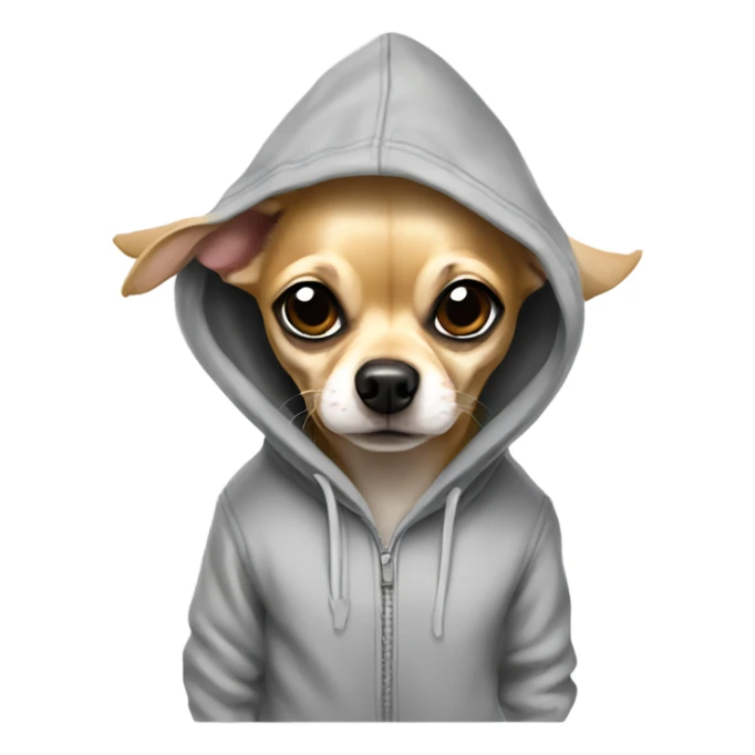 chihuahua wearing hoodie  sticker