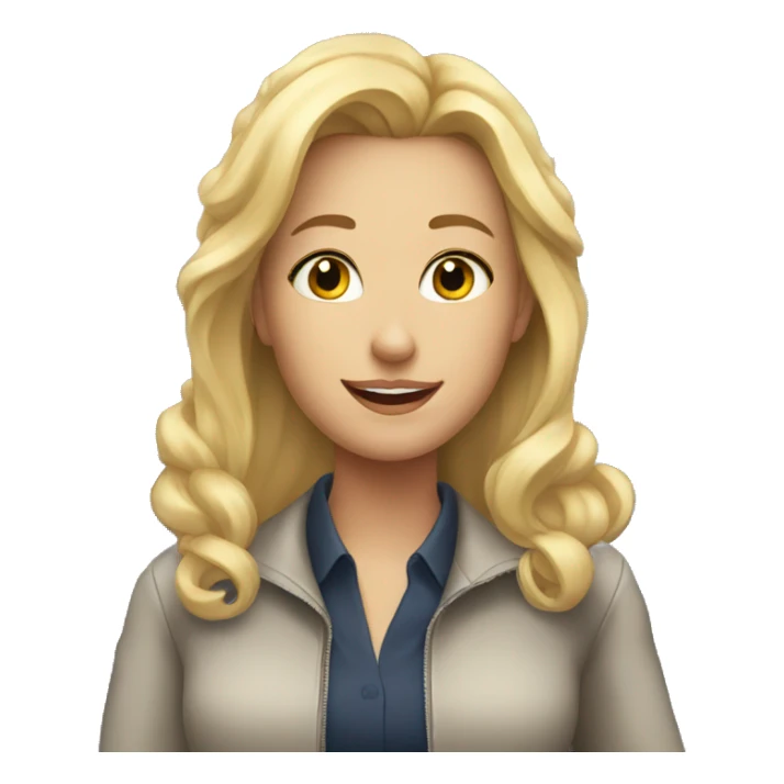 Woman with blonde hair getting on a plane sticker