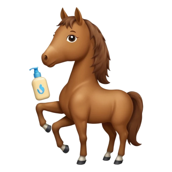 A horse holding johnson baby body lotion sticker