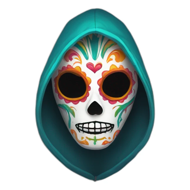 Colorful el muerte mask in hoodie sticker
