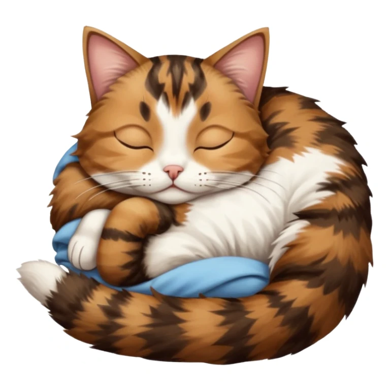 dark brown tabby and white cat sleeping rolled over and upside down sticker