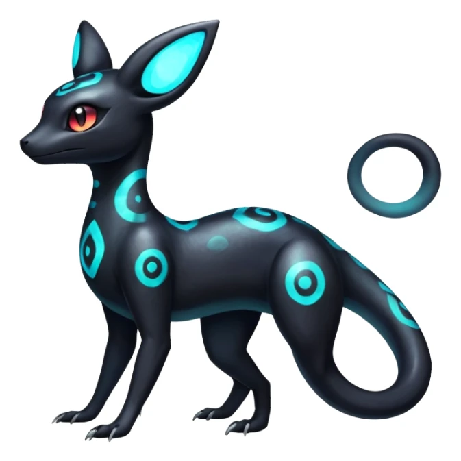 Nebulae Salandit-Umbreon-Fakémon-hybrid-creature (full body)  sticker