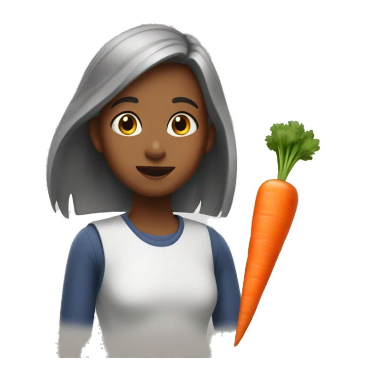 the girl with the carrot sticker