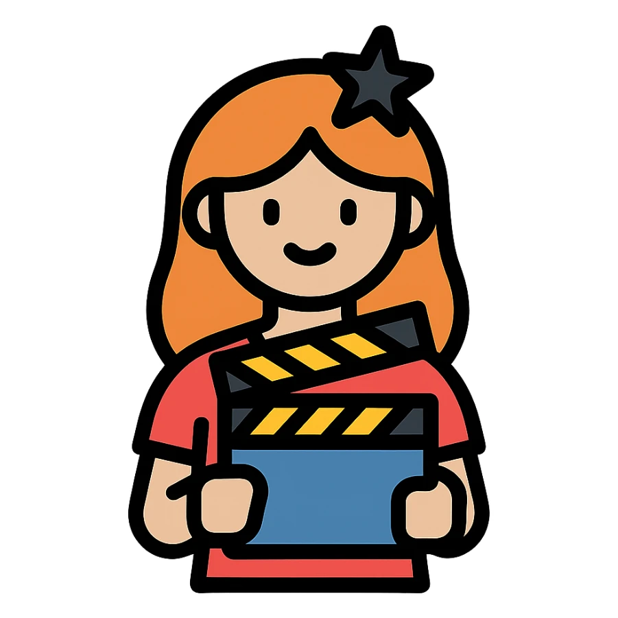 a girl as a film character sticker
