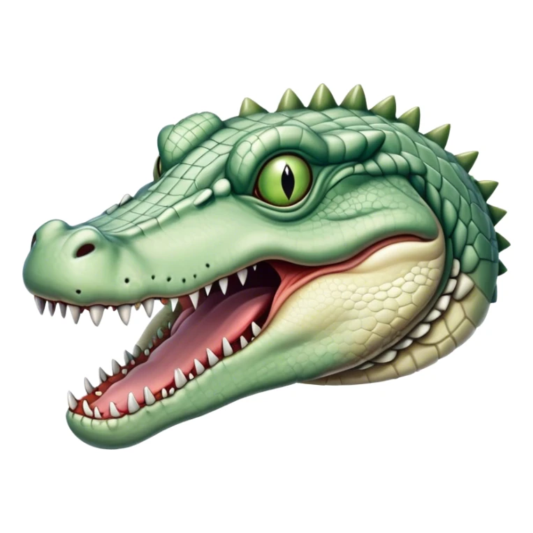 zombie monstrous pale skinned decaying greenish white alligator, vicious, boss monster sticker