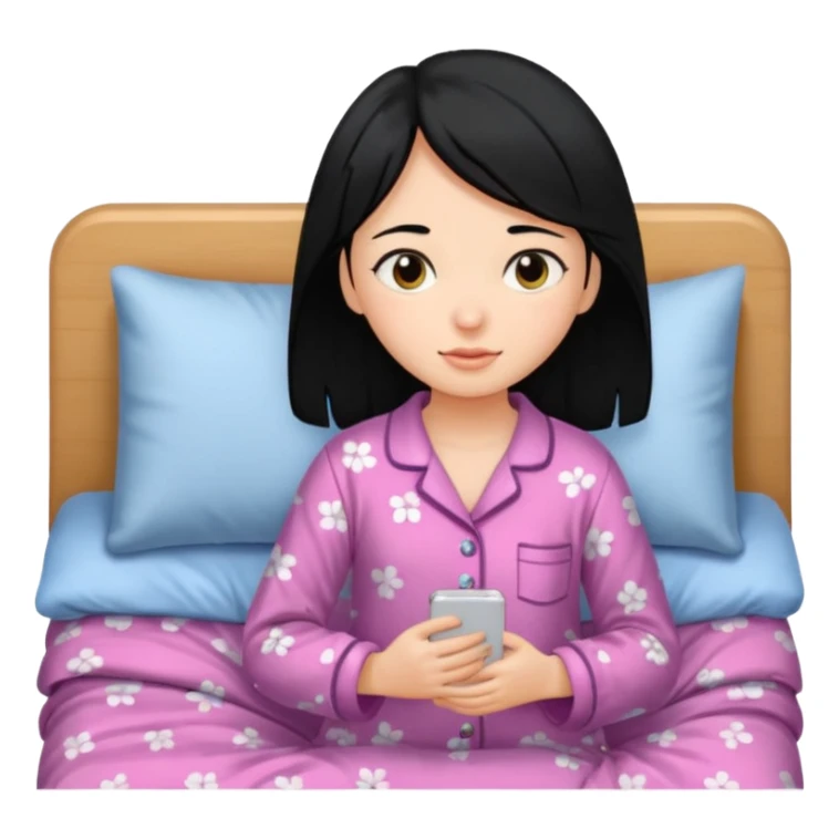 girl going to bed black hair sticker