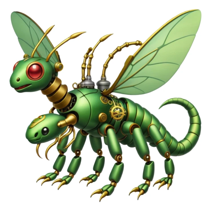 Steampunk-robot-Caterpie-Flygon-Scyther-fusion sticker