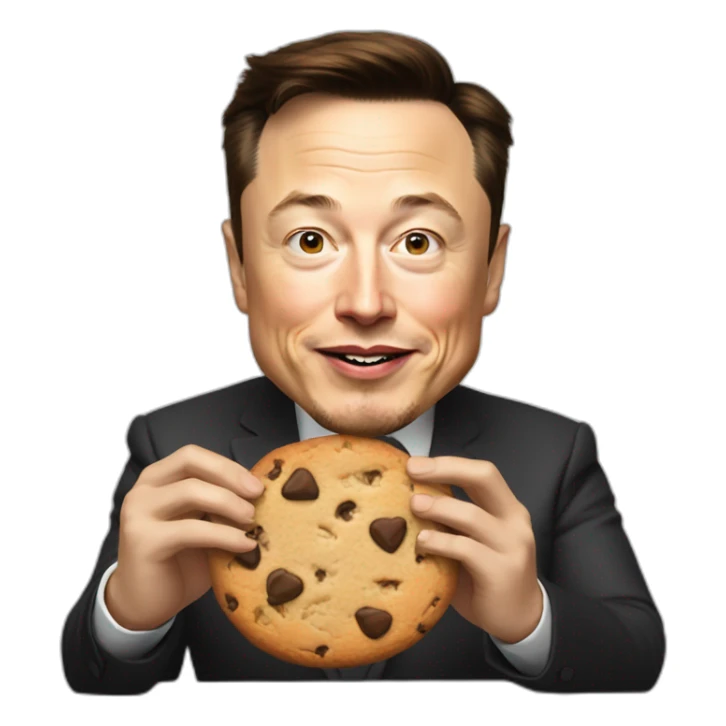 elon musk qui mange un cookie sticker