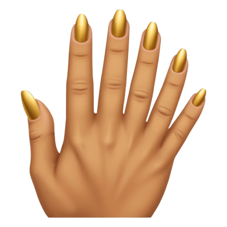 Tan skin hand with short mens gold nails sticker