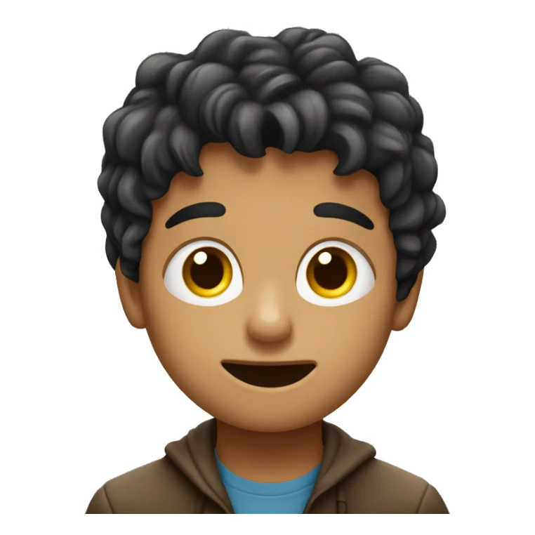 Niño llorando con pelo oscuro y ojos cafe sticker