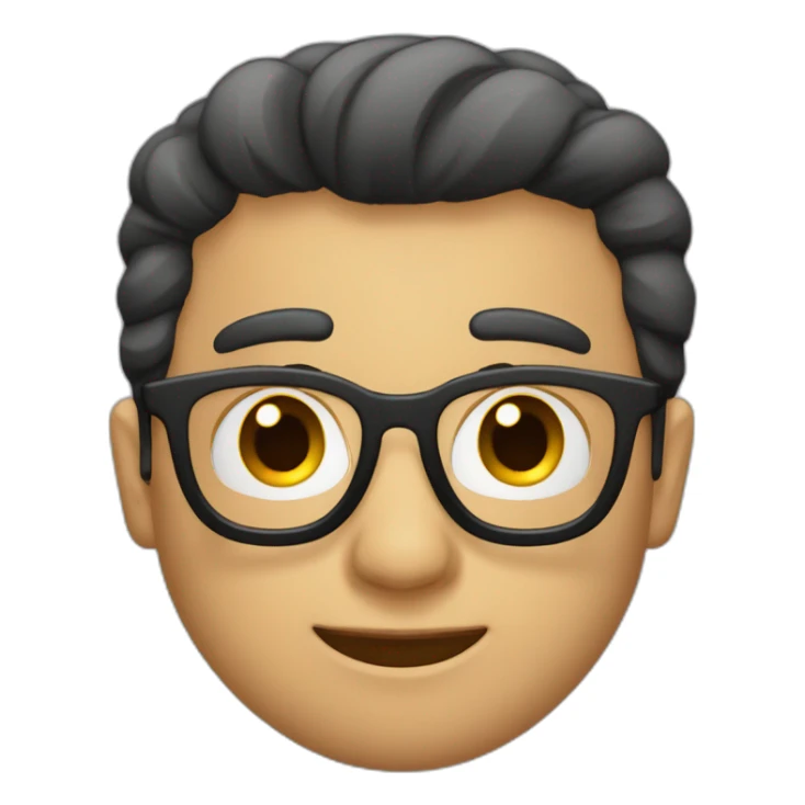 Cara Hombre con canas y pelo de punta con gafas rojas y negras sticker