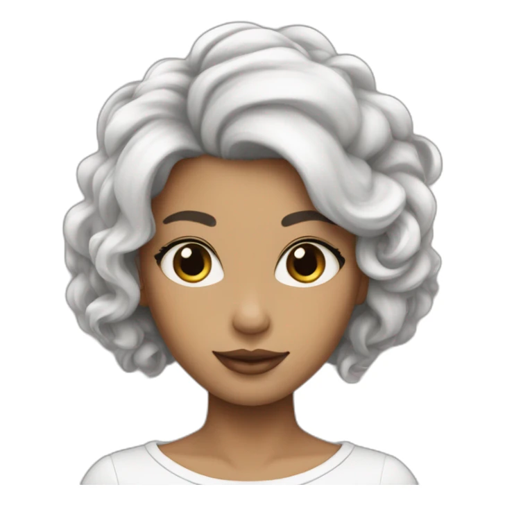 Fille peau blanche tresses cheveux noir sticker