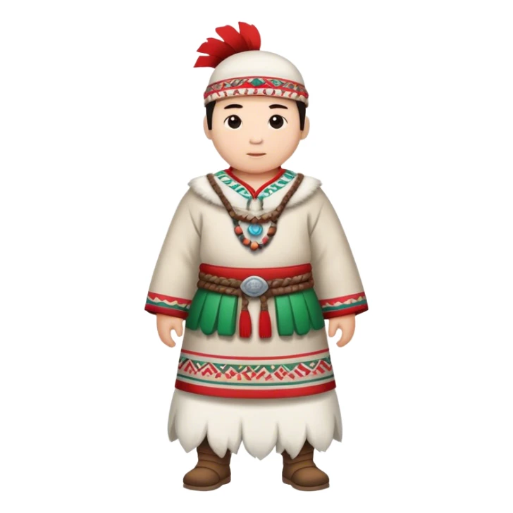 full scale standing  greenland citizen traditional outfit  sticker