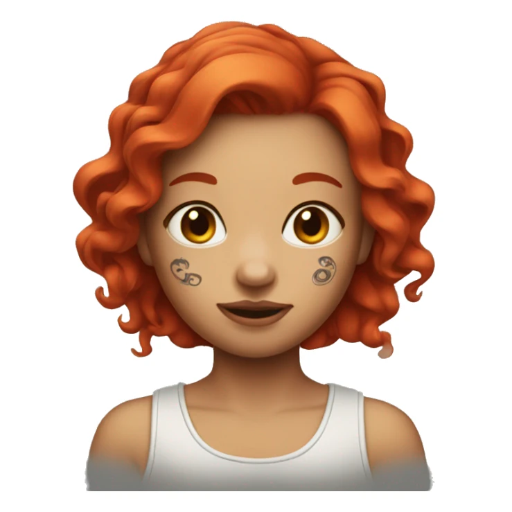 red hair girl with tattoo  sticker