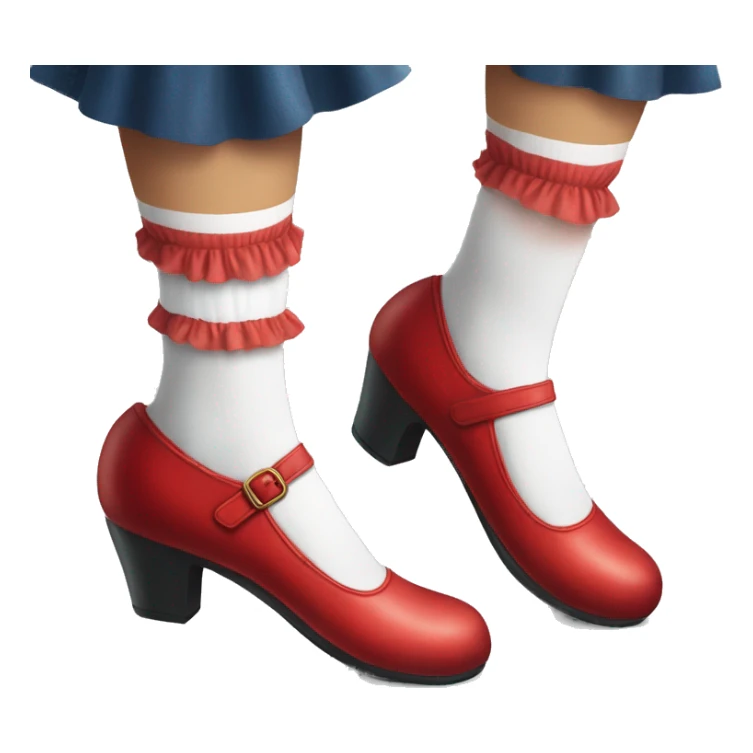 mary jane red shoes and frilly white socks sticker