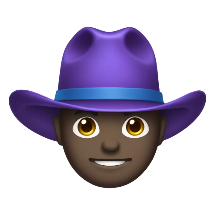 Fat blue Siamese purple cowboy hat sticker