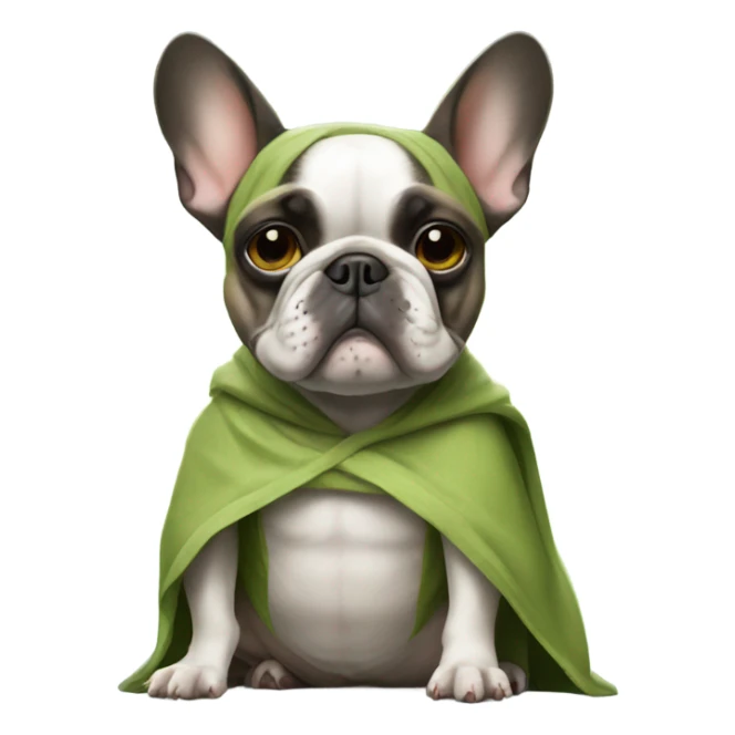 French bulldog in yoda costume sticker