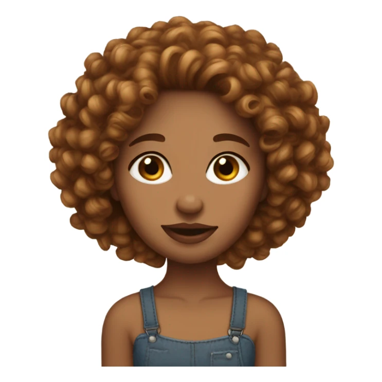 wheat skin girl mid auburn mid curly hair big lips thin nose  sticker