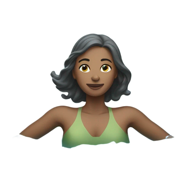 swimming woman full body sticker