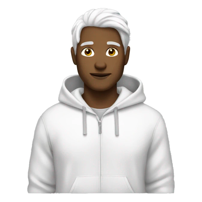 white hoodie white hair sticker