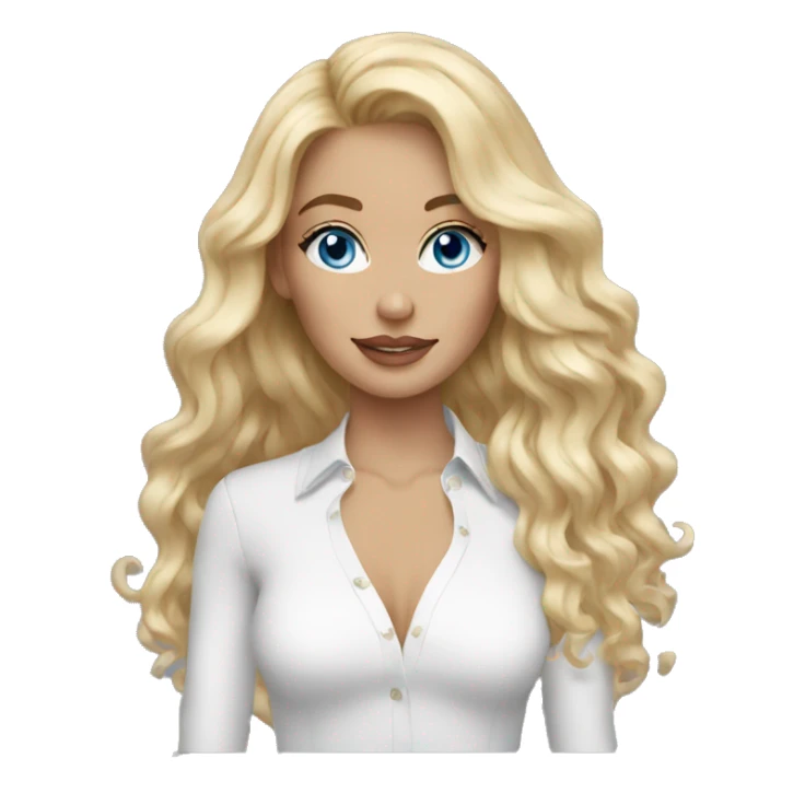 blue eyes woman blonde beach waves sticker