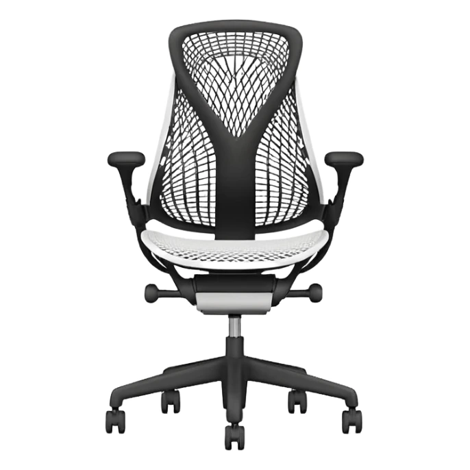 White Sayl Herman Miller ergonomic chair back view sticker
