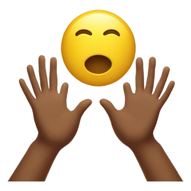 a yellow emoji face holding his hands open for dua sticker