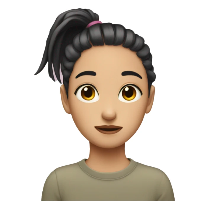 Lofi beats girl ponytail sticker