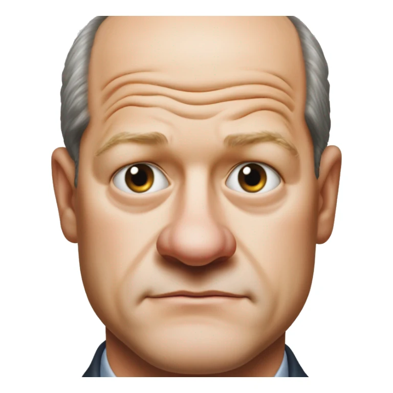 photorealistic Olaf Scholz embarrassed, guiltily shrugs ыфв sticker