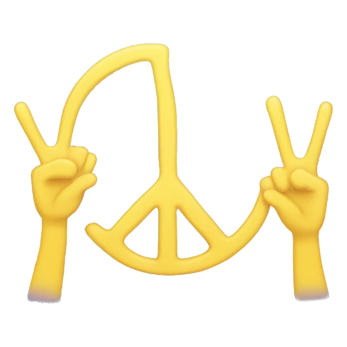 peace sign kawaii yellow smiley emoji sticker