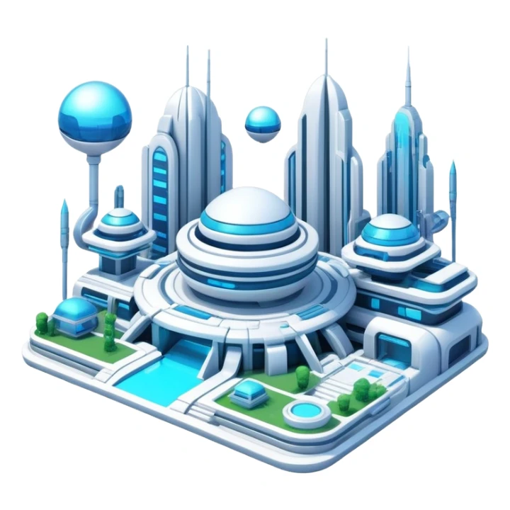 Utopian Futuristic Modern Cyber Aesthetic Scenery Deco sticker