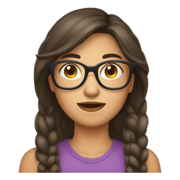 Une fille brune qui porte des lunettes et qui pleure sticker