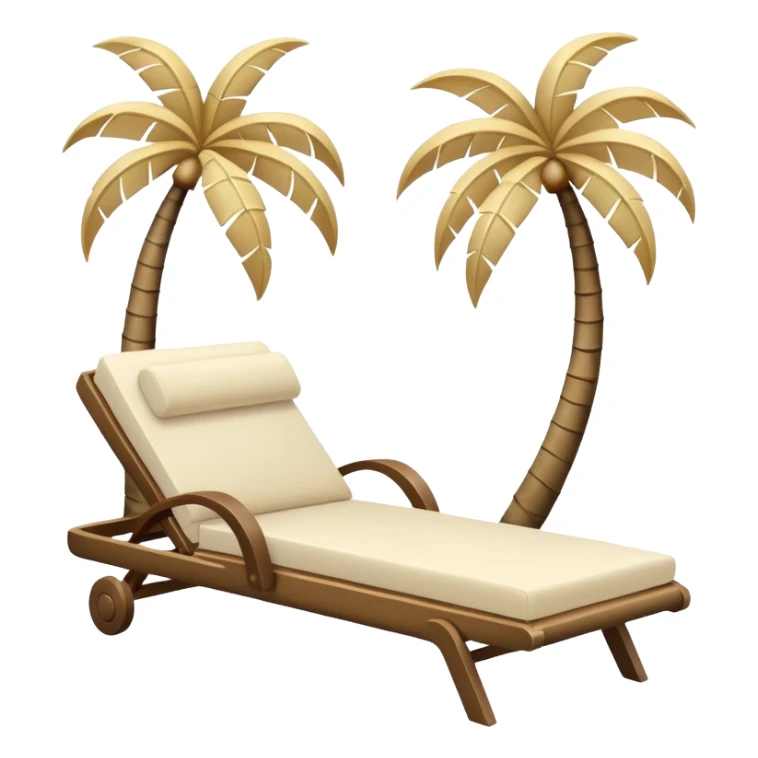Sea, palm tree, pale beige chaise longue sticker