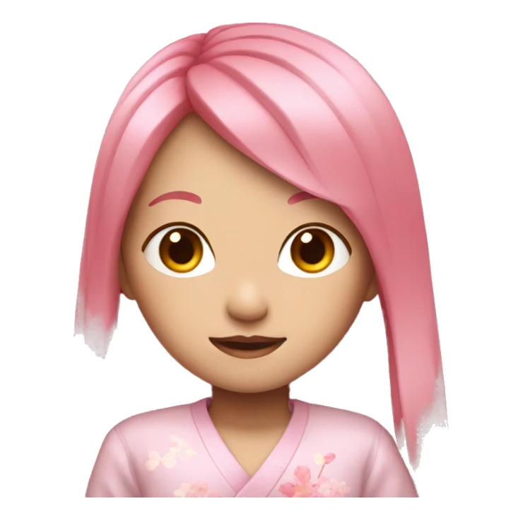 japanese girl with long pink hair sticker
