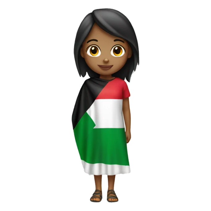 Girl with Palestine flag sticker