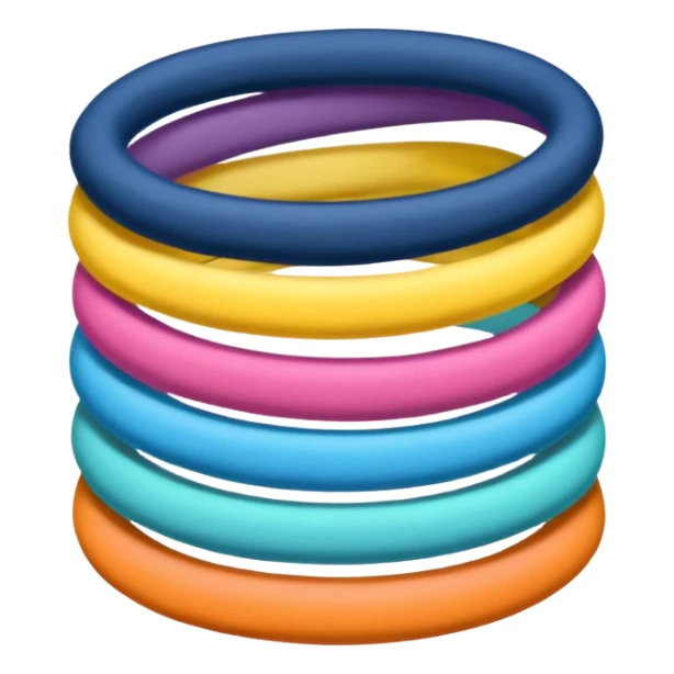 hair tie for tying hair，colourful，三根叠在一起，交错着叠 sticker