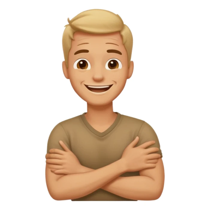 Arms crossed holding neck laughing guy ￼ sticker