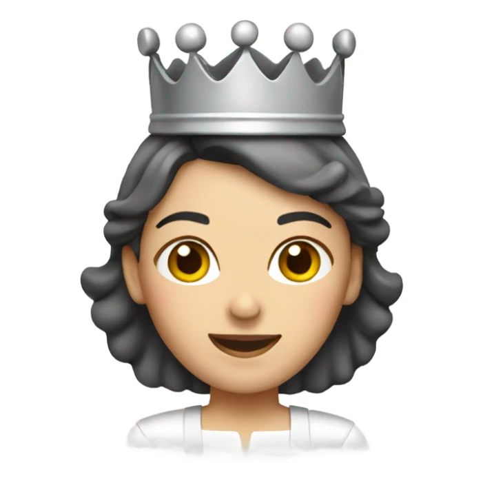 A white female cook wearing a crown sticker