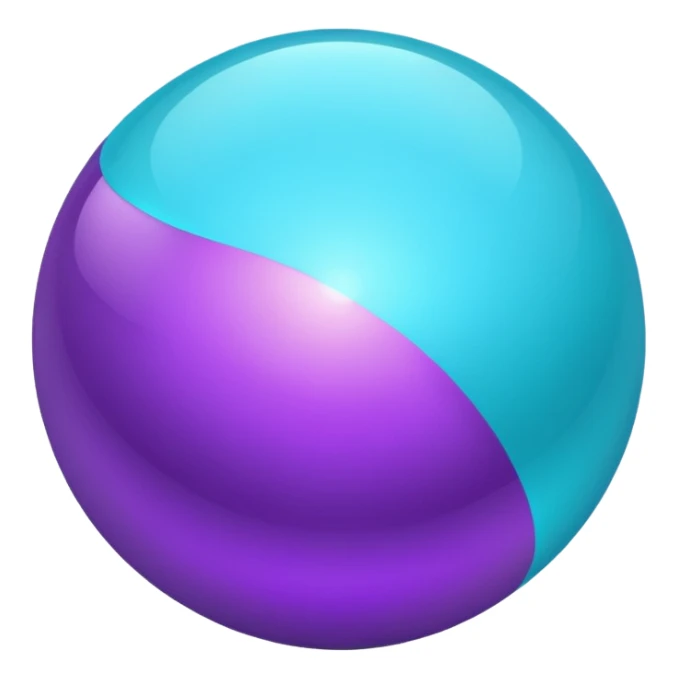 glitter purpel cian little ball sticker