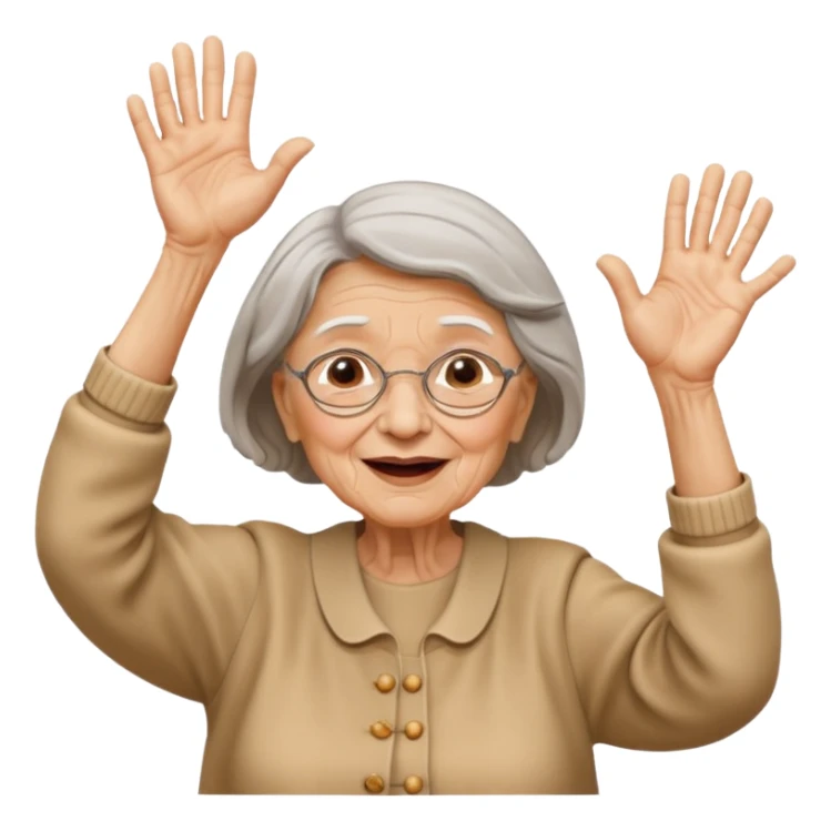 Old lady hands up raise the roof dancing  like she doesn’t care  sticker