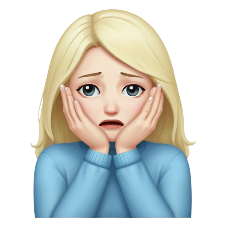 woman sitting and crying covering her face with her arms sticker